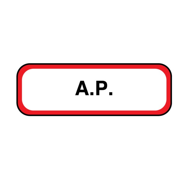 Position Labels - A.P. 1/2" x 1-1/2" White w/Red & Black